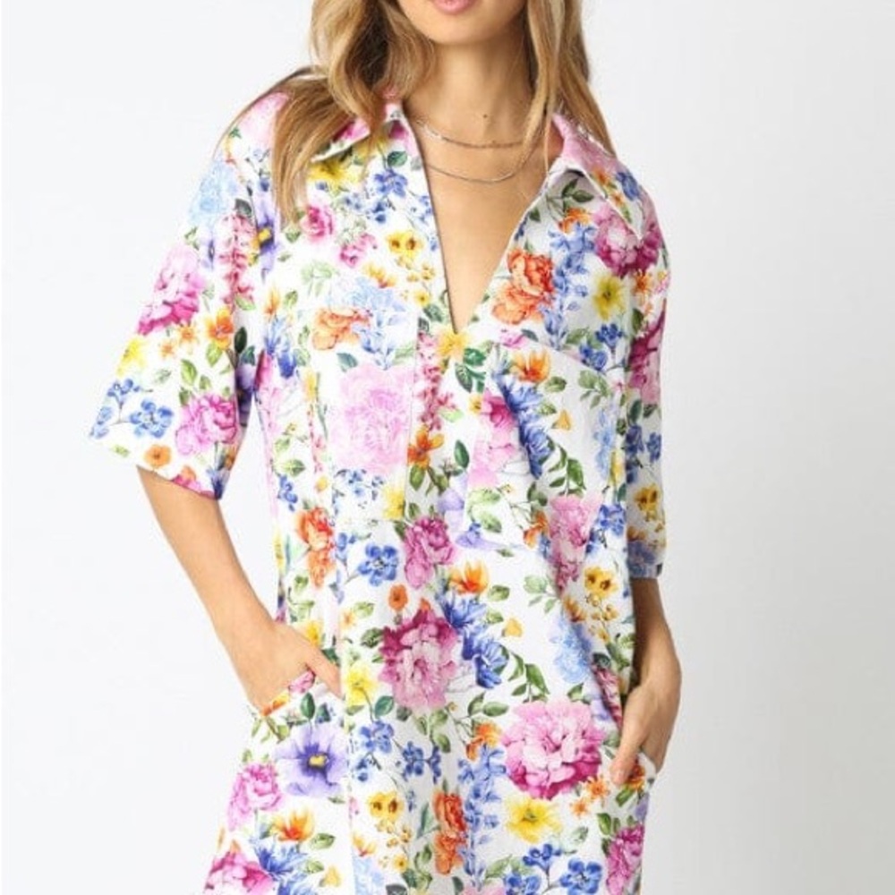 Floral Print Dress with Pockets